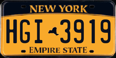 NY license plate HGI3919