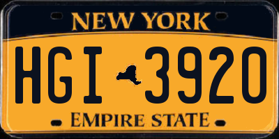 NY license plate HGI3920