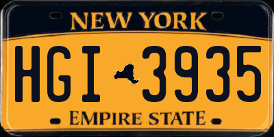 NY license plate HGI3935