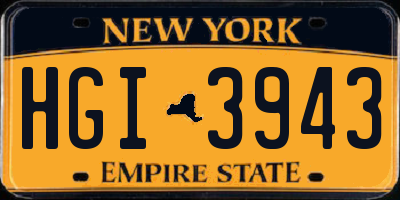 NY license plate HGI3943