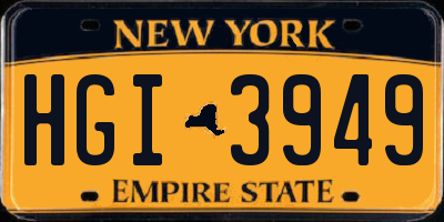 NY license plate HGI3949