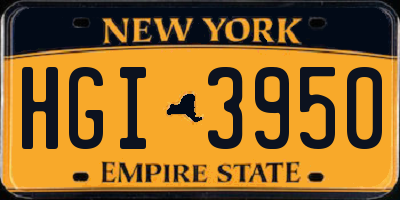 NY license plate HGI3950