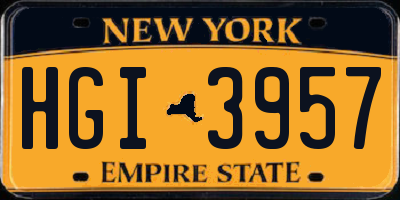 NY license plate HGI3957