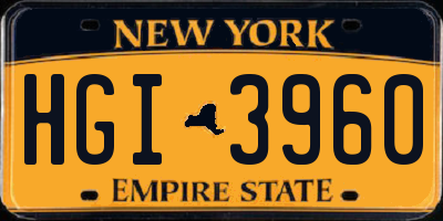 NY license plate HGI3960