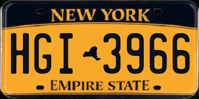 NY license plate HGI3966