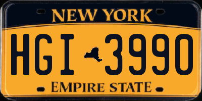 NY license plate HGI3990
