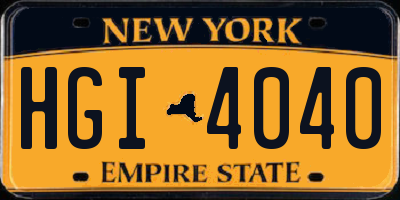 NY license plate HGI4040