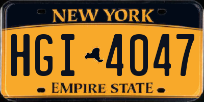 NY license plate HGI4047