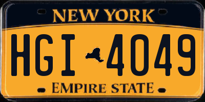 NY license plate HGI4049
