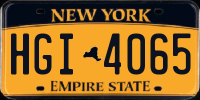 NY license plate HGI4065