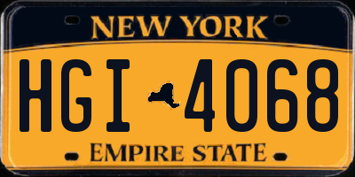NY license plate HGI4068