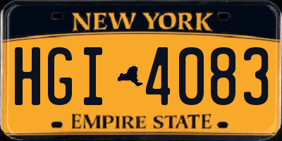 NY license plate HGI4083