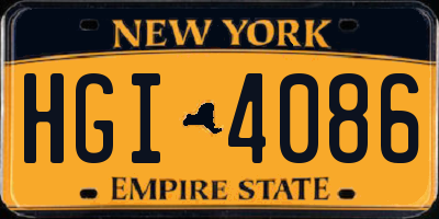 NY license plate HGI4086