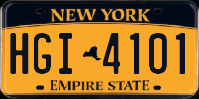 NY license plate HGI4101