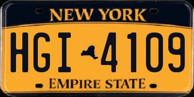 NY license plate HGI4109