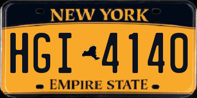 NY license plate HGI4140