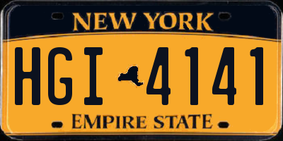 NY license plate HGI4141