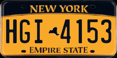 NY license plate HGI4153