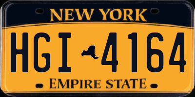 NY license plate HGI4164