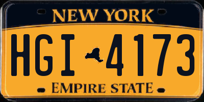 NY license plate HGI4173