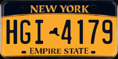 NY license plate HGI4179