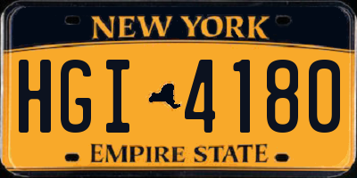 NY license plate HGI4180