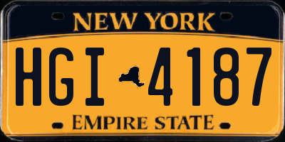 NY license plate HGI4187