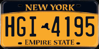 NY license plate HGI4195
