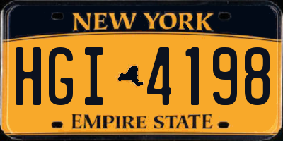 NY license plate HGI4198