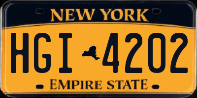 NY license plate HGI4202