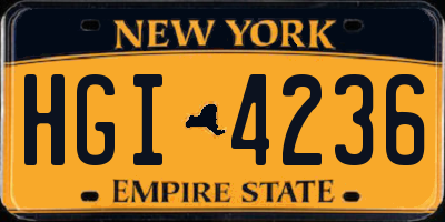 NY license plate HGI4236