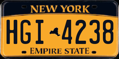 NY license plate HGI4238
