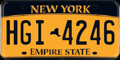 NY license plate HGI4246