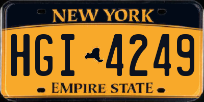 NY license plate HGI4249