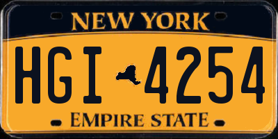 NY license plate HGI4254