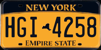 NY license plate HGI4258