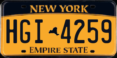 NY license plate HGI4259