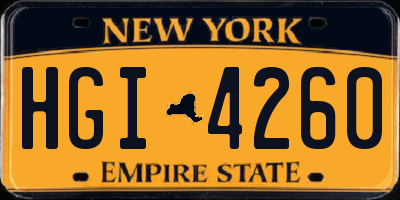 NY license plate HGI4260