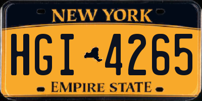 NY license plate HGI4265