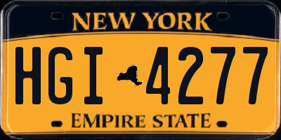 NY license plate HGI4277