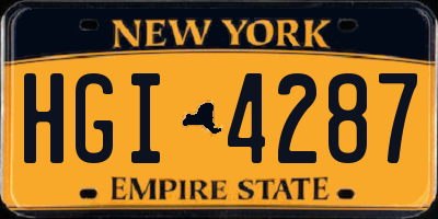 NY license plate HGI4287