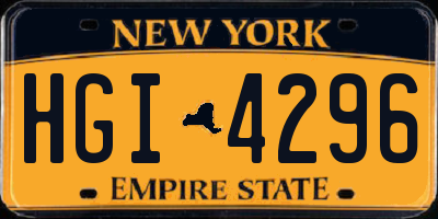 NY license plate HGI4296