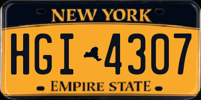 NY license plate HGI4307