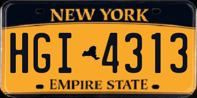 NY license plate HGI4313