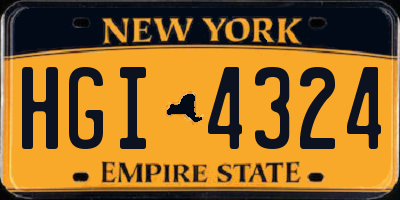 NY license plate HGI4324