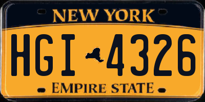 NY license plate HGI4326
