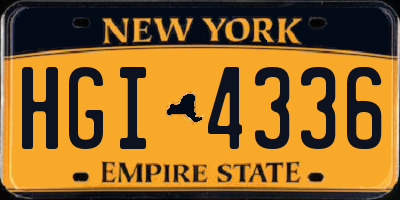 NY license plate HGI4336