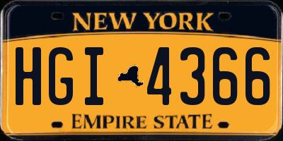 NY license plate HGI4366