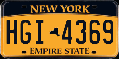 NY license plate HGI4369