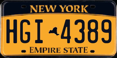 NY license plate HGI4389